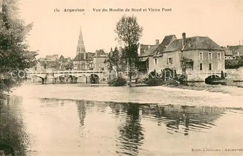 AK / Ansichtskarte Argenton_36 sur Creuse Vue du Moulin de Bord et Vieux Pont 