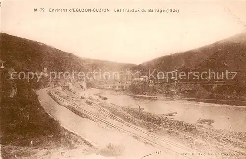 AK / Ansichtskarte Eguzon Chantome_36_Indre Les travaux du barrage 