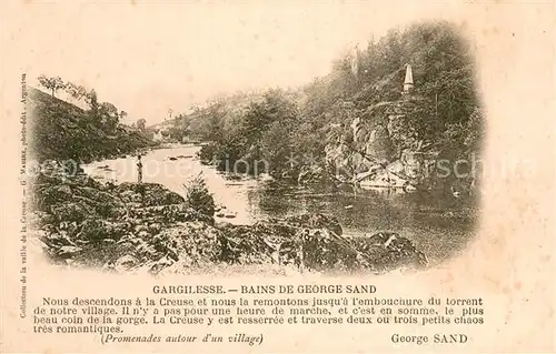 AK / Ansichtskarte Gargilesse Dampierre_36_Indre Bains de George Sand Bords de la Creuse 