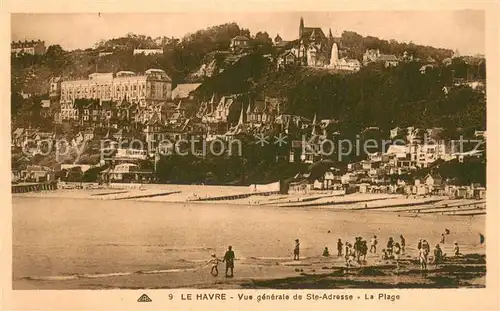 AK / Ansichtskarte Le_Havre Vue generale de Sainte Adresse et la plage Le_Havre