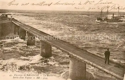 AK / Ansichtskarte Bayonne_64 La Barre Sortie d un vapeur 