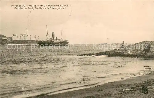 AK / Ansichtskarte Port Vendres_66 Entree du port Sortie de la Medjerda Vapeur 