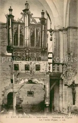AK / Ansichtskarte Saint Savin_65_Hautes Pyrenees Interieur de l eglise vieilles orgues 