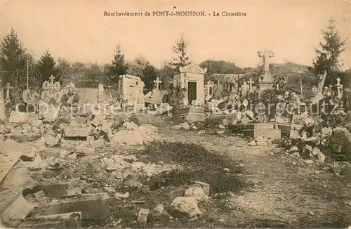 AK / Ansichtskarte Pont a Mousson_54 Le cimetiere apres le bombardement Ruines Grande Guerre 