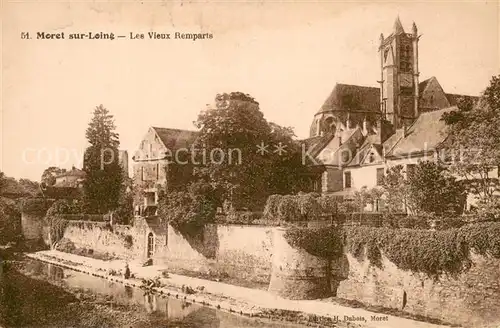 AK / Ansichtskarte Moret sur Loing Le vieux remparts et l eglise Moret sur Loing