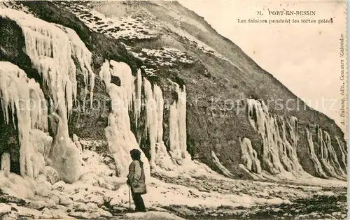 AK / Ansichtskarte Port en Bessin Les falaises pendant les fortes gelees Port en Bessin