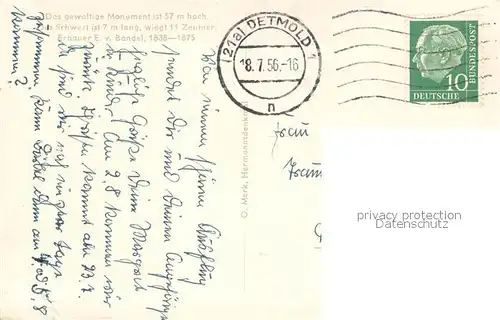 AK / Ansichtskarte Hermannsdenkmal Hiddesen Bismarckstein Externsteine Lippische Schweiz Hermannsdenkmal