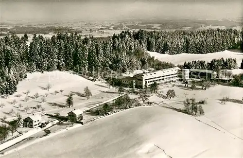 AK / Ansichtskarte Lindenberg_Allgaeu Eisenbahn Waisenhort Fliegeraufnahme Lindenberg Allgaeu