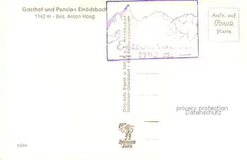 AK / Ansichtskarte Einoedsbach Gasthof Pension Einoedsbach Einoedsbach
