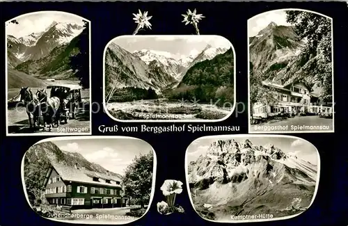 AK / Ansichtskarte Spielmannsau Stellwagen Berggasthof Jugendherberge Kemptner Huette  Spielmannsau