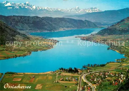 AK / Ansichtskarte Ossiach_Ossiachersee Fliegeraufnahme mit Julische Alpen Ossiach Ossiachersee