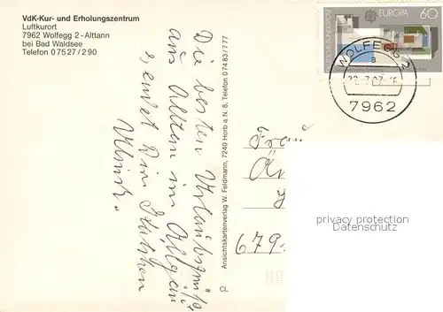 AK / Ansichtskarte Wolfegg VdK Kur und Erholungszentrum Wolfegg