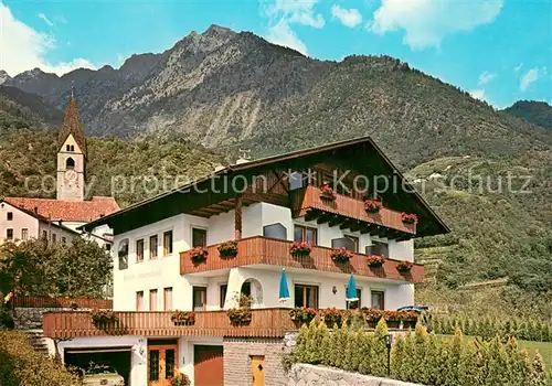 AK / Ansichtskarte Algund_Merano Garni Hauenstein Kirche Algund Merano