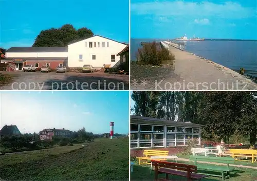 AK / Ansichtskarte Drochtersen Jugendheim Krautsand Mole Leuchtturm Gartenterrasse Drochtersen