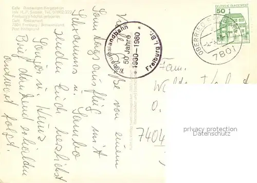 AK / Ansichtskarte Schauinsland Cafe Restaurant Bergstation Fliegeraufnahme mit Feldberg Schauinsland