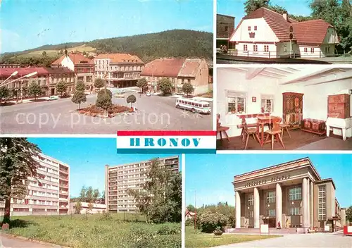 AK / Ansichtskarte Hronov_Hronow_CZ Namesti Rodny domek Aloise Jiraska Nova vystavba Jiraskovo divadlo 