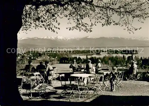 AK / Ansichtskarte Lindau_Bodensee Blick vom Cafe Restaurant Hoyerberg Terrasse Schloessle Lindau Bodensee