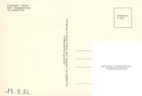 AK / Ansichtskarte Siegsdorf_Oberbayern Ferienpark Vorauf Bungalowdorf Maibaum Wegekreuz Siegsdorf Oberbayern