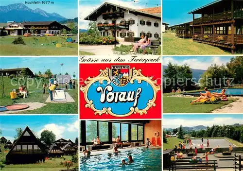 AK / Ansichtskarte Siegsdorf_Oberbayern Ferienpark Vorauf Liegewiese Minigolf Pool Hallenbad  Siegsdorf Oberbayern