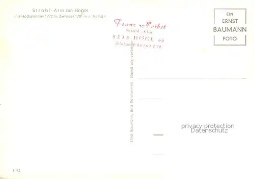 AK / Ansichtskarte Hoegl_Piding Strobl Alm am Hoegel mit Hochstaufen Zwiesel und Aufham Hoegl Piding