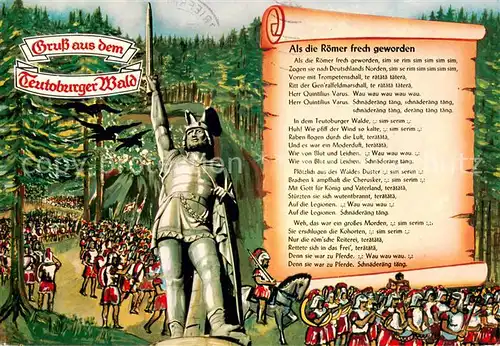 AK / Ansichtskarte Hermannsdenkmal im Teutoburger Wald mit Liedtext Hermannsdenkmal