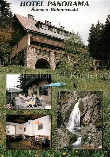 AK / Ansichtskarte Spicak Hotel Panorama Terrasse Gastraum Wasserfaelle Spicak