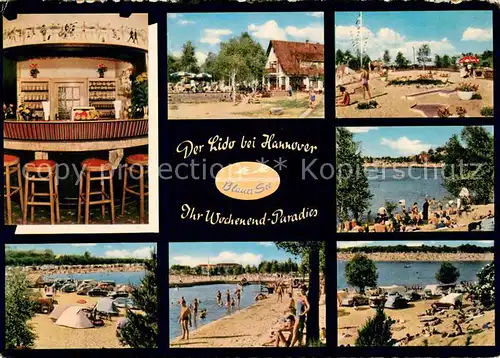 AK / Ansichtskarte Garbsen Auto Rast und Strandbad Seeterrassen Milchbar Strand Camping Kleingolf Garbsen