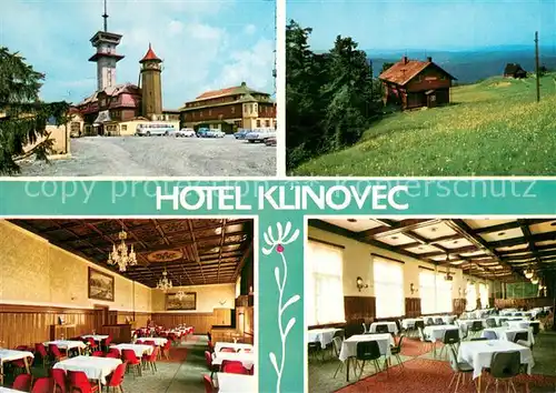 AK / Ansichtskarte Krusne_Hory_CZ Hotel Klinovec Gastraeume Aussichtsturm 