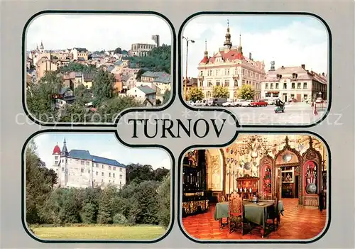 AK / Ansichtskarte Turnov_Turnau_CZ Pohled na mesto Namesti Statni zamek Hruby Rohozec puv goticky hrad z doby kolem postupne prestavovan Statni zamek  