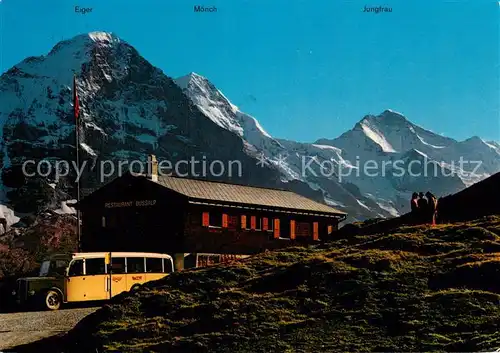 AK / Ansichtskarte Postbus 38882Bergrestaurant Bussalp.Eiger Moench Jungfrau 