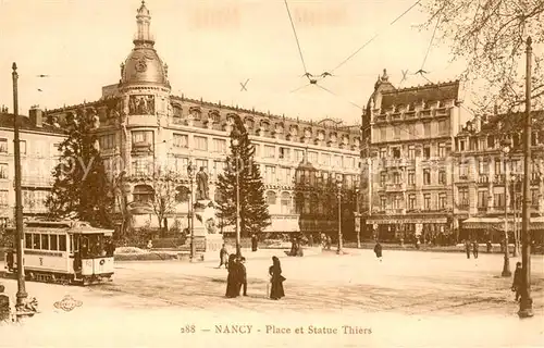 AK / Ansichtskarte Nancy_54 Place et Statue Thiers Tram 