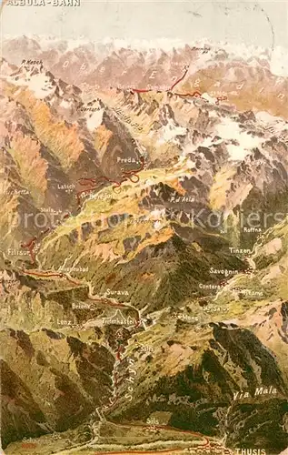 AK / Ansichtskarte Albulabahn_GR Panoramakarte 