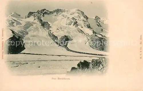 AK / Ansichtskarte Zermatt_VS mit Breithorn Zermatt_VS