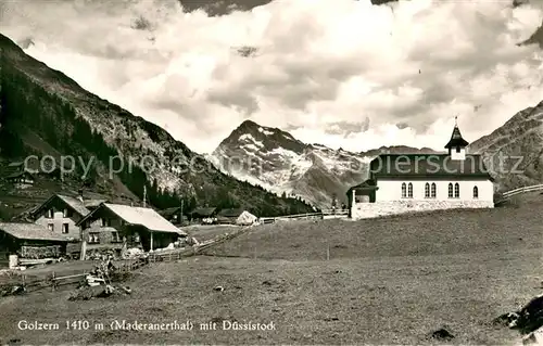 AK / Ansichtskarte Golzern_UR Maderanerthal mit Duessistock und Kirche Golzern_UR