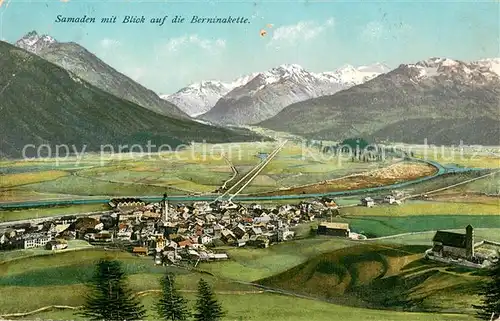 AK / Ansichtskarte Samaden mit Blick auf die Berninakette Samaden