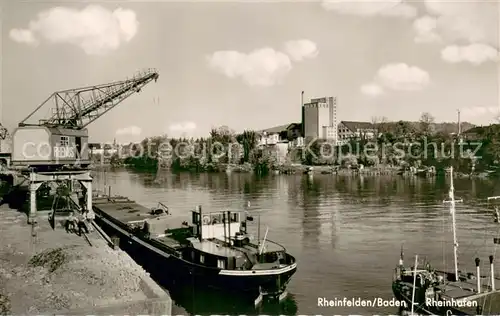AK / Ansichtskarte Rheinfelden_Baden Frachter am Kai Rheinfelden_Baden