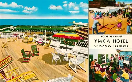 AK / Ansichtskarte Chicago_Illinois Cafeteria Terrasse Roof Garden YMCA Hotel 