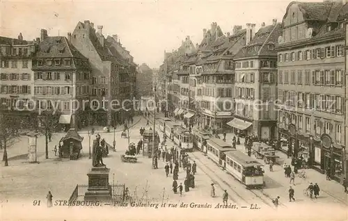 AK / Ansichtskarte Strassenbahn LL. Nr.91 Strasbourg  