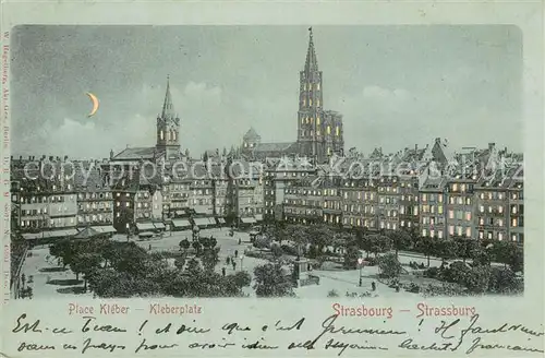 AK / Ansichtskarte Mondscheinkarte Strassburg Kleberplatz 