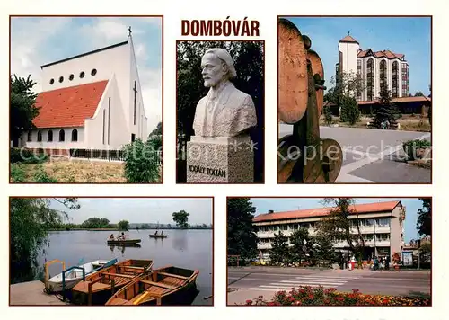 AK / Ansichtskarte Dombovar_HU Kirchen Bueste Bootsliegeplatz Wohnhaus 