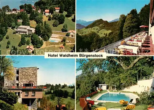 AK / Ansichtskarte Buergenstock_Vierwaldstaettersee Hotel Waldheim Terrasse Pool Buergenstock