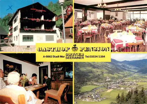 AK / Ansichtskarte Stadl_Mur Gasthof Pension Ortner Seerainer Gastraeume Panorama Stadl_Mur