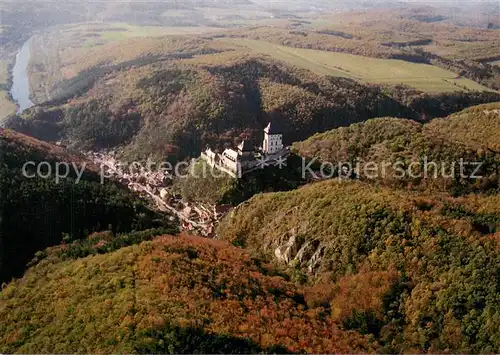 AK / Ansichtskarte Karlstejn Schloss Karlstejn Fliegeraufnahme Karlstejn