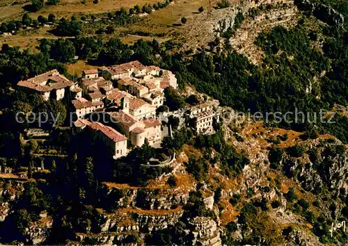 AK / Ansichtskarte Gourdon_06_Alpes Maritimes La Sarrazine Vue generale aerienne Village perche a la pointe dun eperon rocheux  