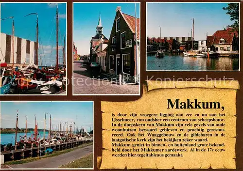 AK / Ansichtskarte Makkum Fischereihafen Ortspartie Makkum