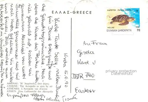 AK / Ansichtskarte Athen_Griechenland Fliegeraufnahme mit Akropolis Athen_Griechenland