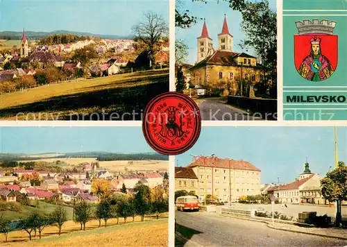 AK / Ansichtskarte Milevsko Panorama Kirche Ortspartie Milevsko
