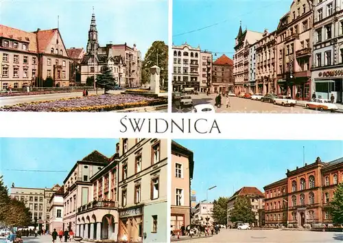 AK / Ansichtskarte Swidnica_Schweidnitz_PL Plac Tysiaclecia Panstwa Polskiego Teatr Rynek Plac Grunwaldzki 