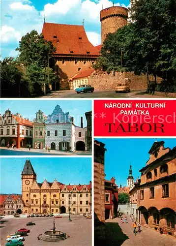 AK / Ansichtskarte Tabor__CZ Hrad Kotnov Pozdne goticke domy na Zizkove namesti Radnice Prazska ulice 