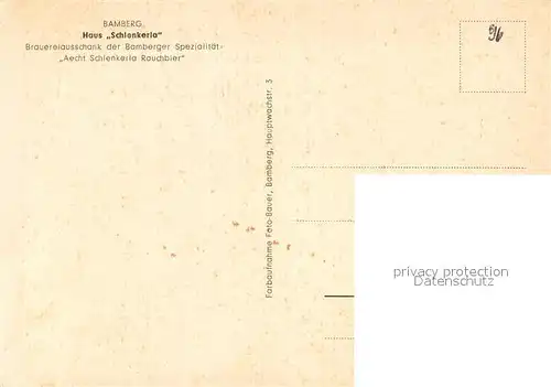 AK / Ansichtskarte Bamberg Haus Schlenkerla Brauereiausschank Bamberg